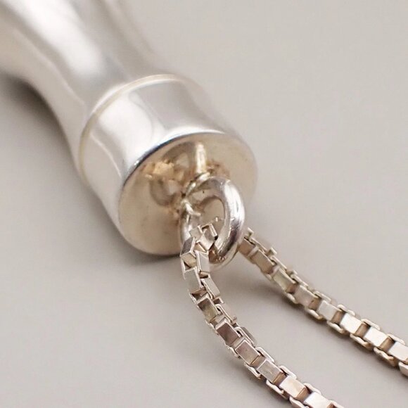 GUCCI Bamboo Pendant Necklace Sterling Silver925 Italy 60CA058 - Picture 5 of 9